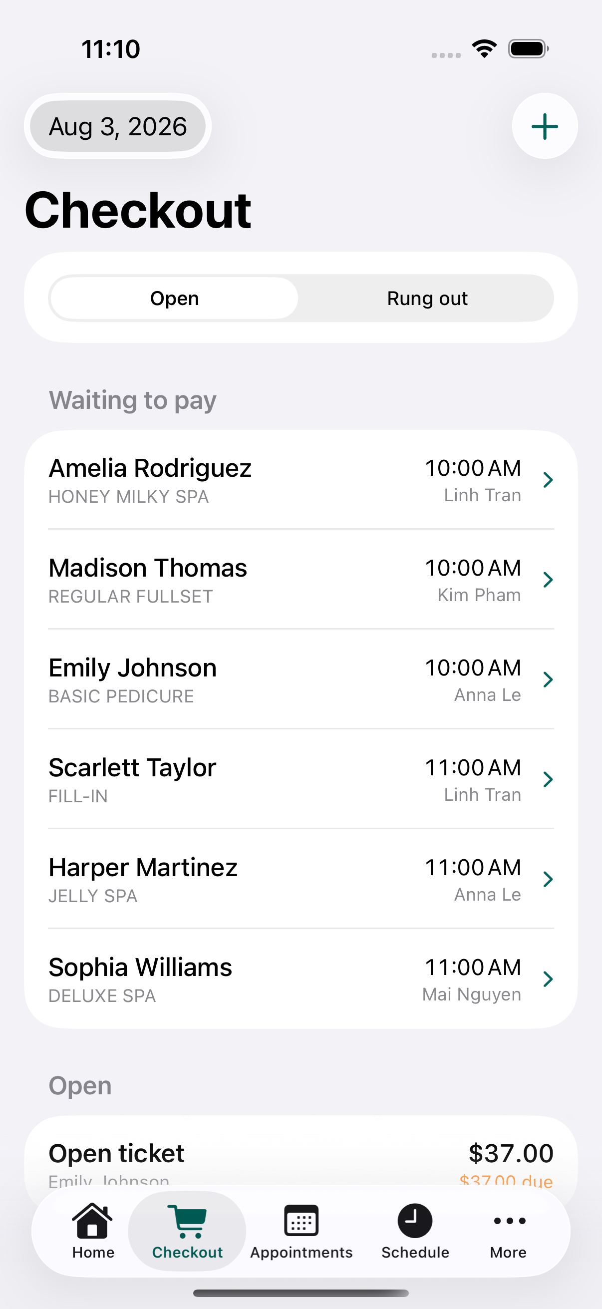 iPhone checkout in LuminaPOS